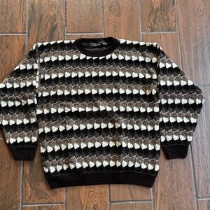 Vintage 90s Protege Collection‎ Textured Knit Pullover Brown Jumper Sweater L